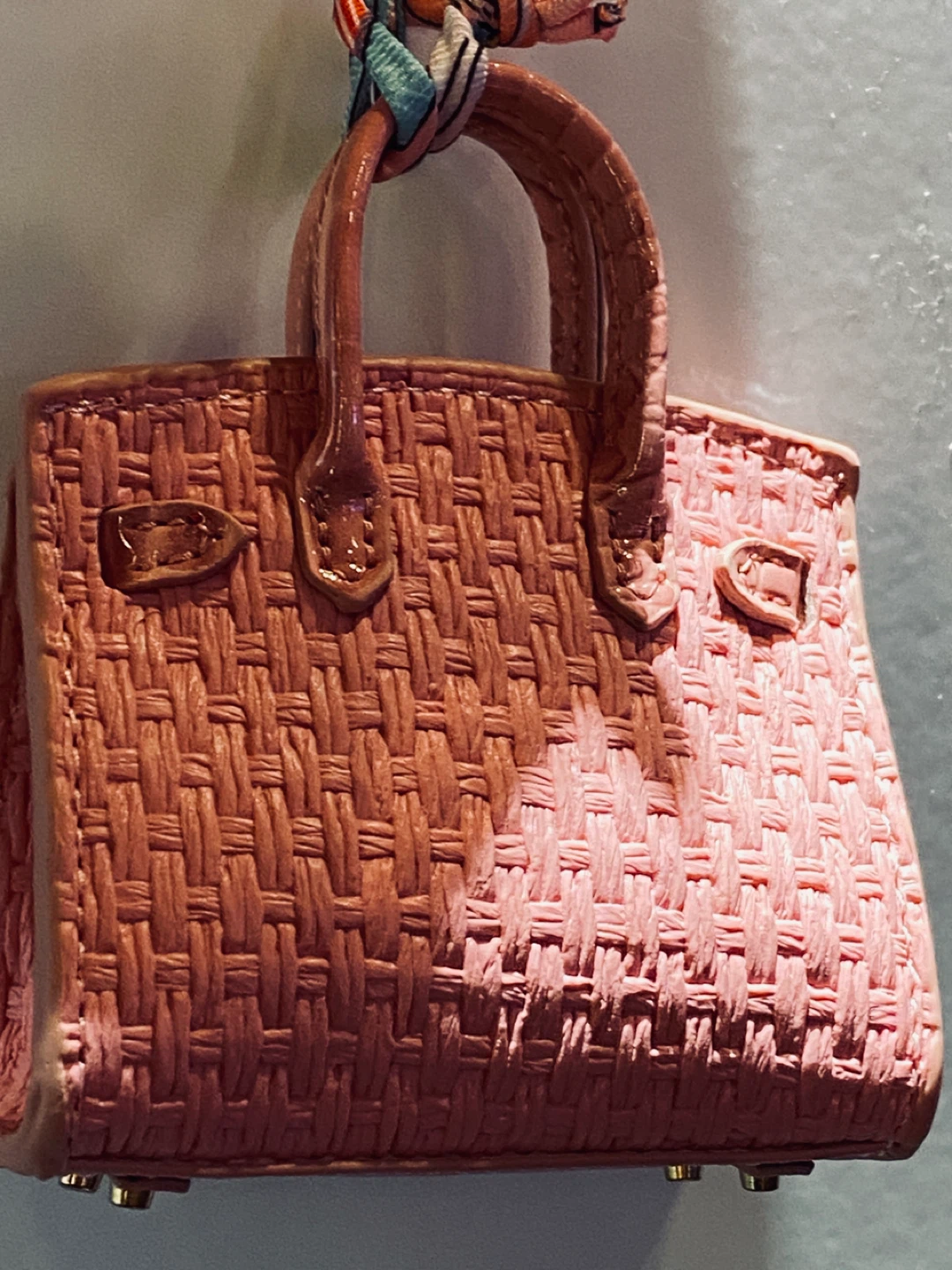 Pink Woven Doll Bag Keychain - photo 3