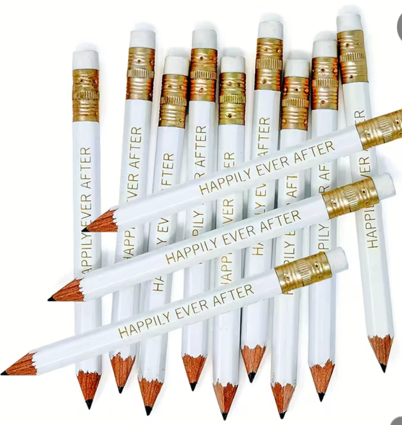 White Pencils with "Happily Ever After"
