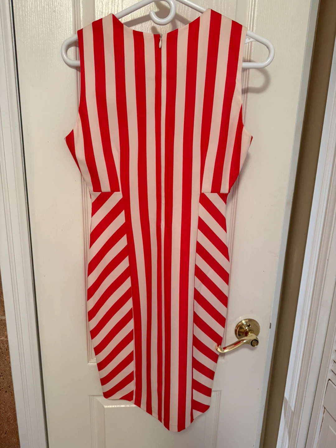 MIARTY Red & White Striped Sleeveless Dress
