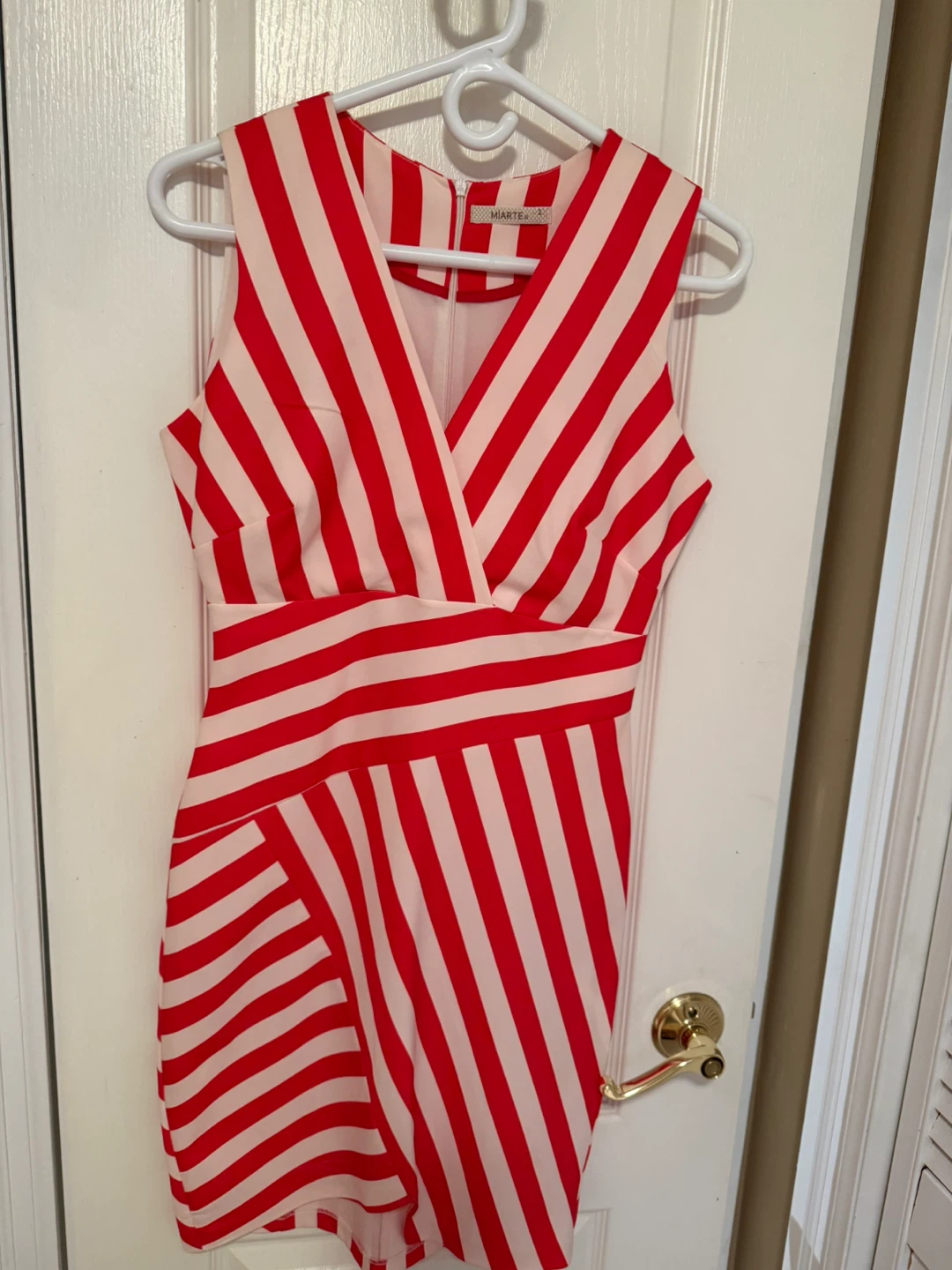 MIARTY Red & White Striped Sleeveless Dress - photo 2