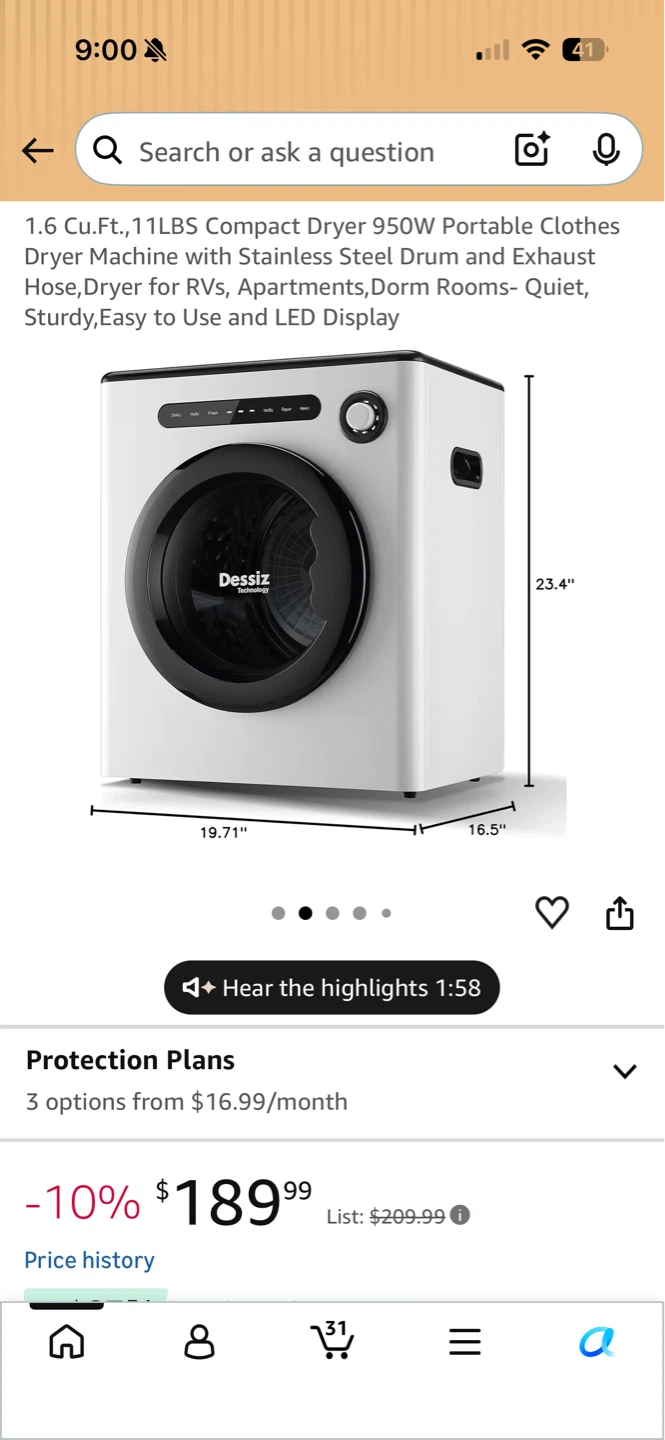 DESSIZ Portable Clothes Dryer - photo 5