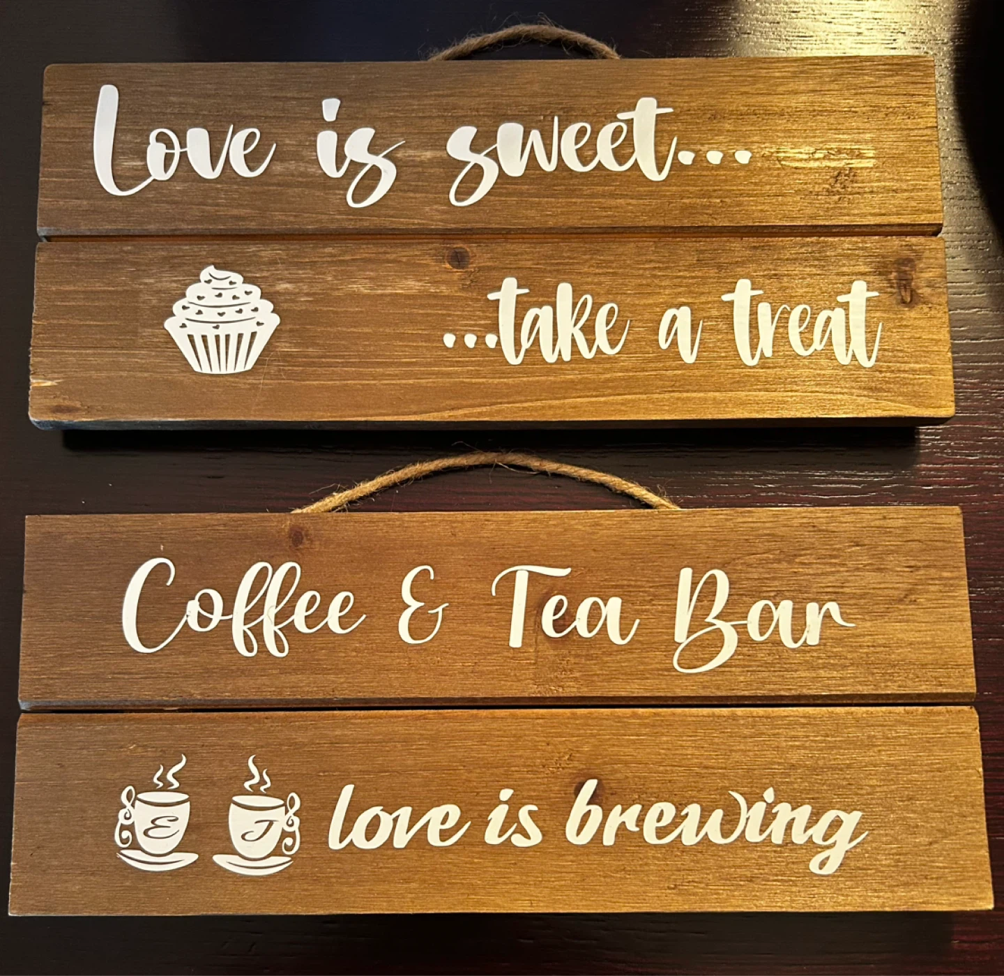Wooden Signs for Coffee & Tea Bar or Sweet Treats
