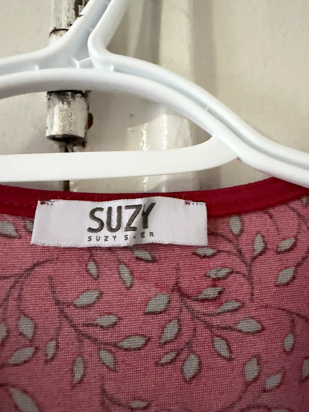 SUZY Dress - Red with Black Leaf Print - photo 3