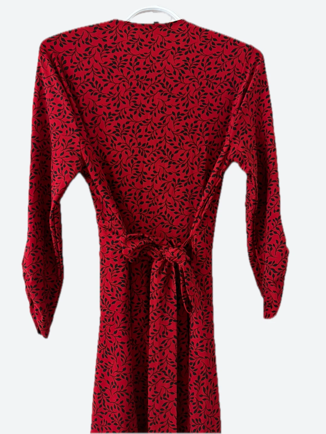 SUZY Dress - Red with Black Leaf Print - photo 4