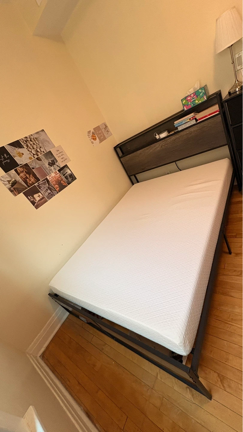 Metal Bed Frame with Headboard and Mattress - photo 5