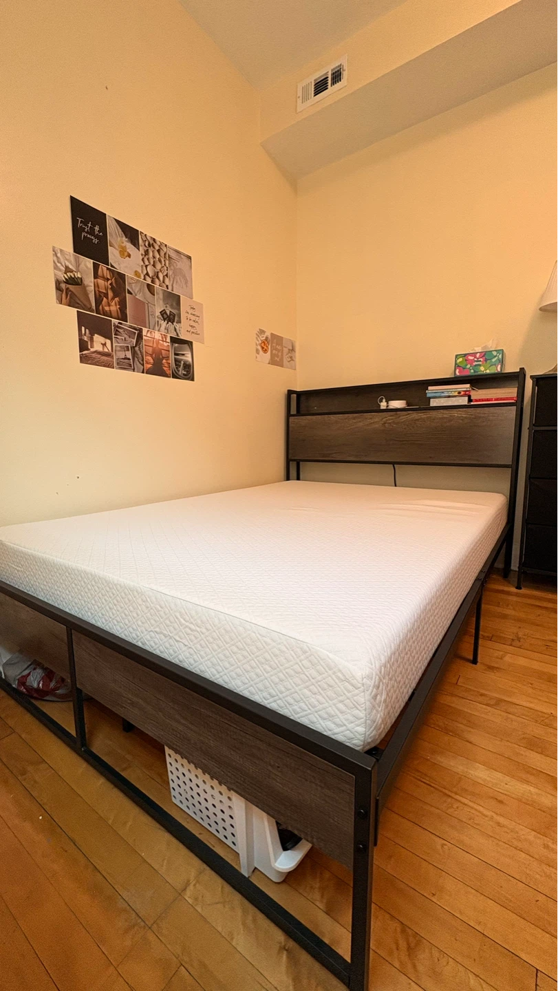 Metal Bed Frame with Headboard and Mattress - photo 3
