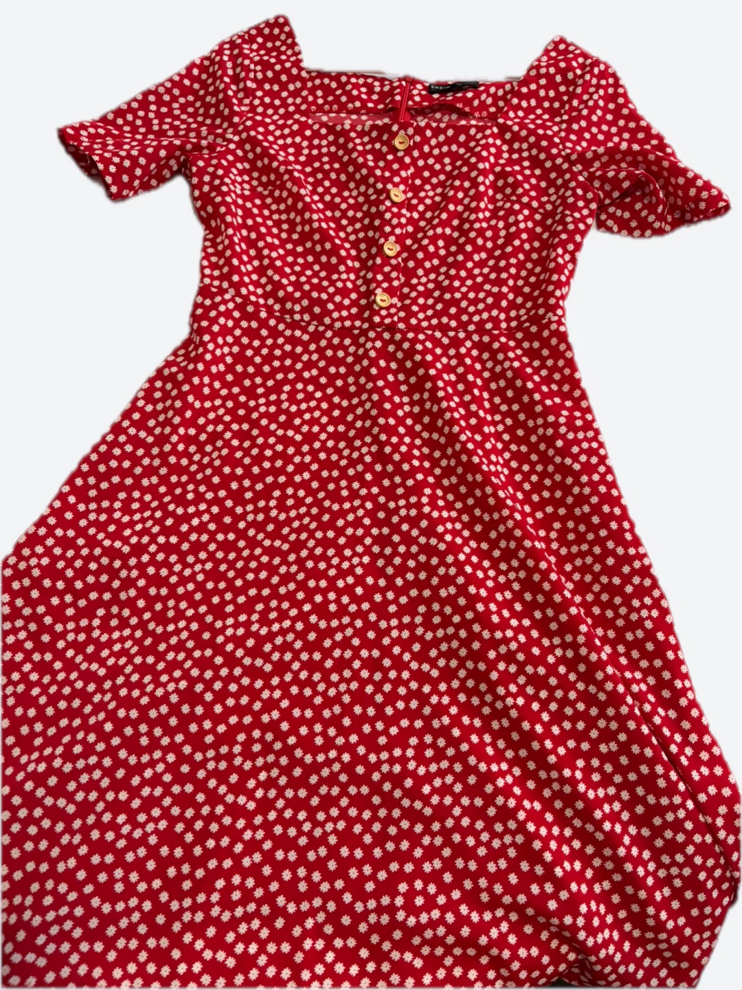 SHEIN Red Floral Button-Up Dress - photo 2