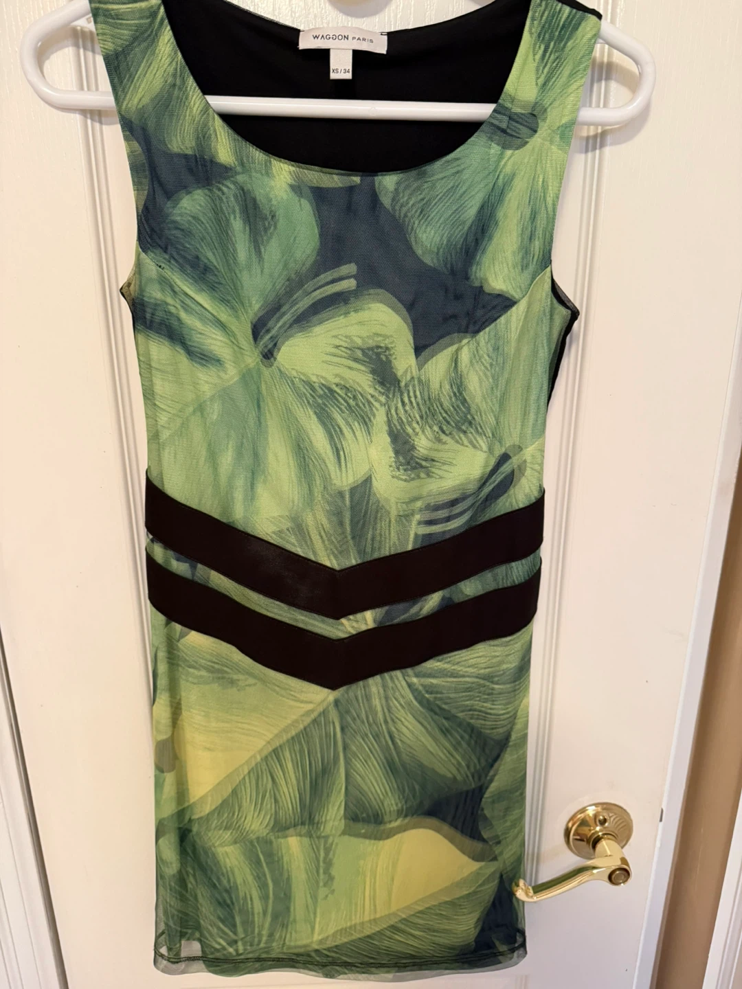 Wagdon Paris Sleeveless Leaf Print Dress - XS - photo 2