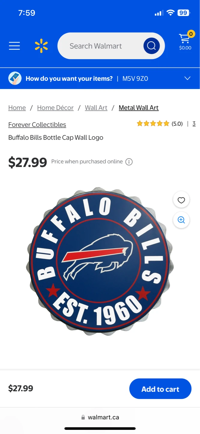 Buffalo Bills Bottle Cap Wall Logo
