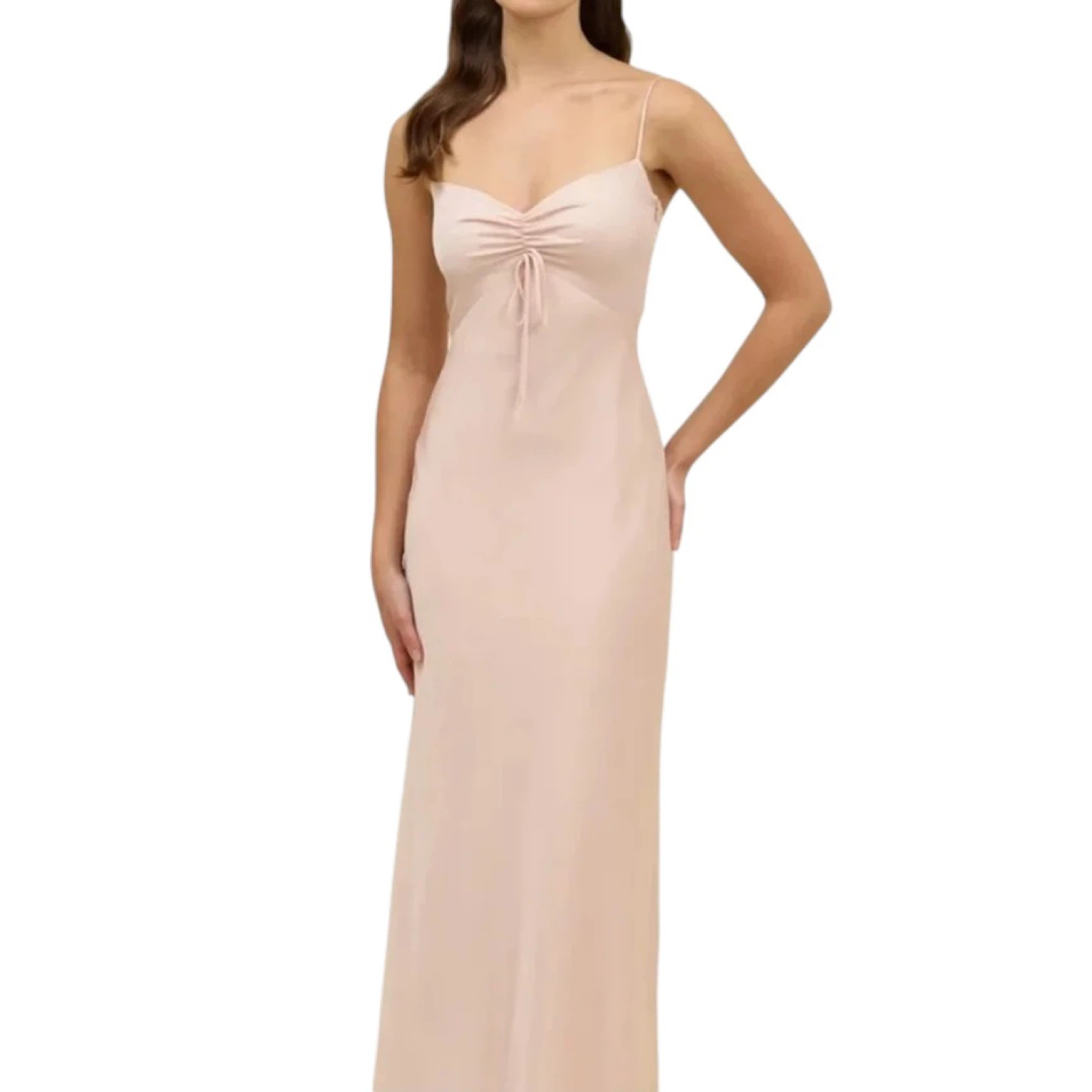 Park & Fifth Pink York Maxi Dress Size M Ruched Slip Wedding