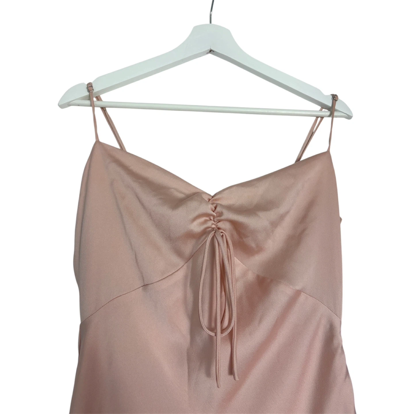 Park & Fifth Pink York Maxi Dress Size M Ruched Slip Wedding - photo 4
