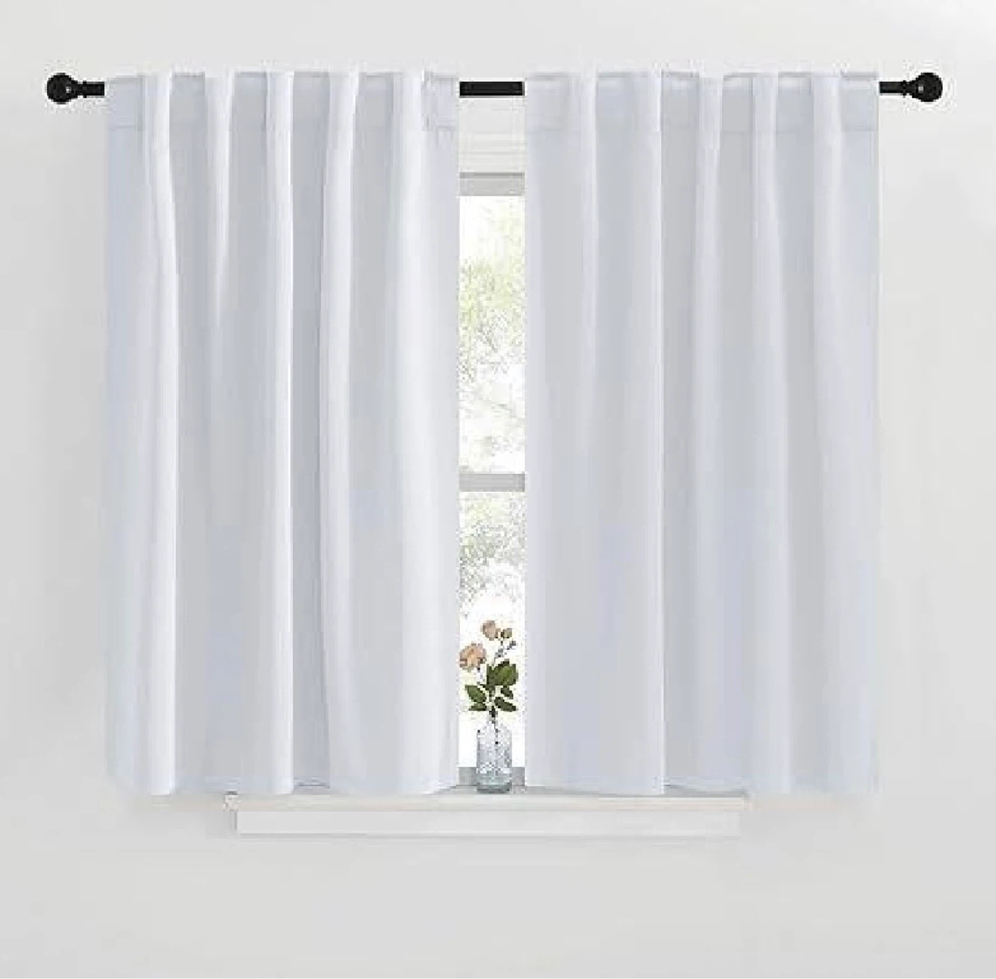 NICETOWN White Curtain Panels - 29" x 30" - photo 2