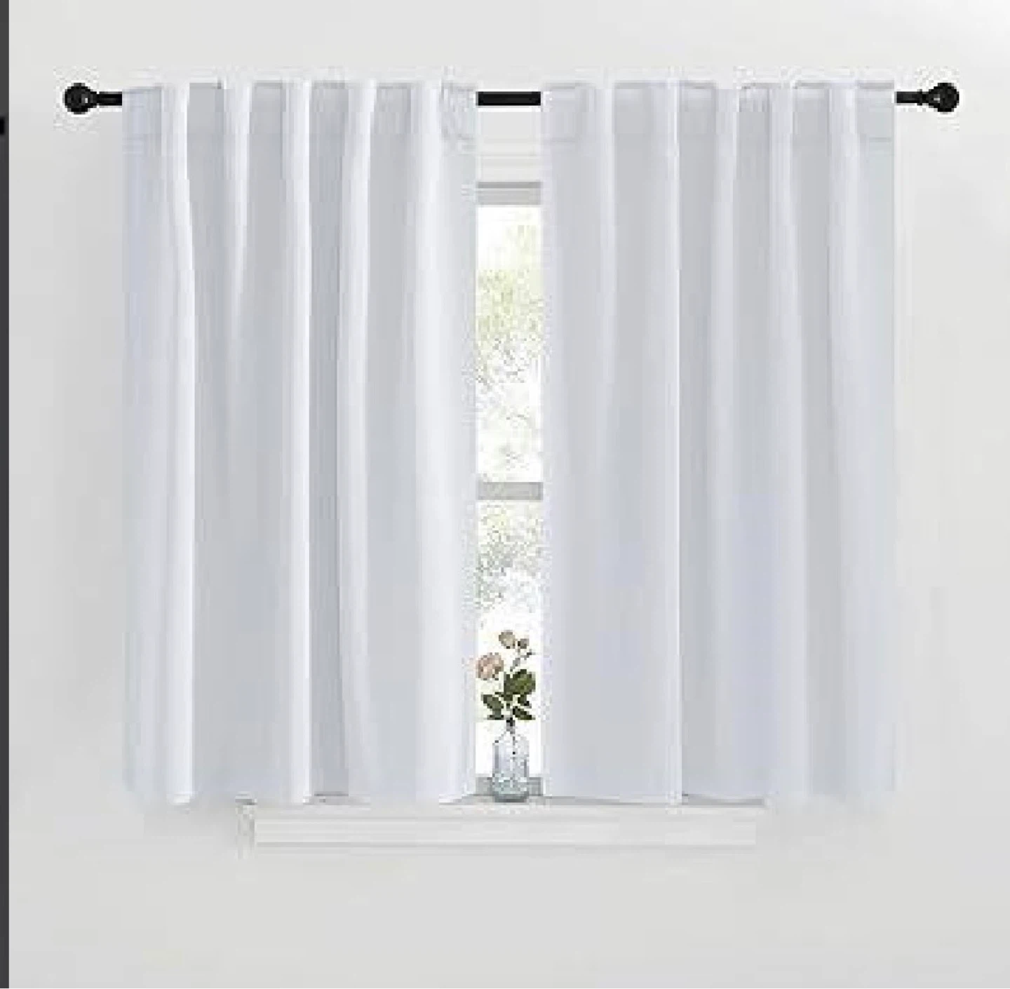 NICETOWN White Curtain Panels - 29" x 30"