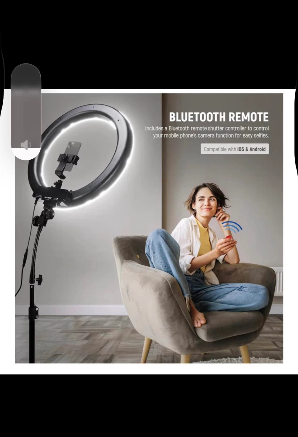 Neewer 18" Large Ring Light with Stand and Filters - photo 3