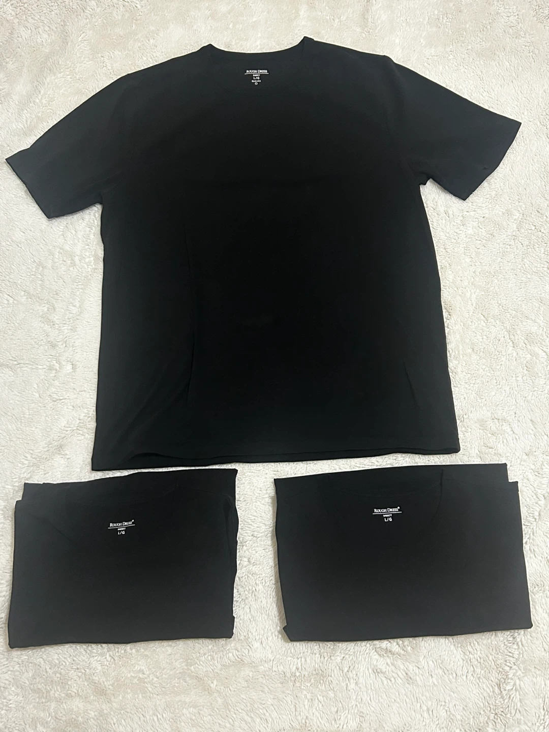 ROUGH DRESS Black T-shirts - Size L/G