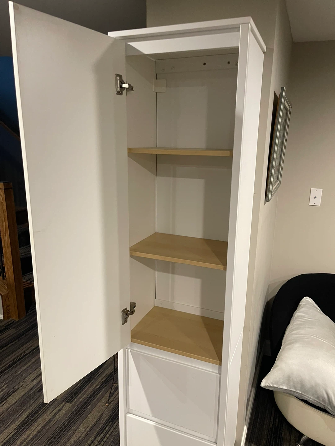Tall White Storage Cabinet with Drawers - photo 4