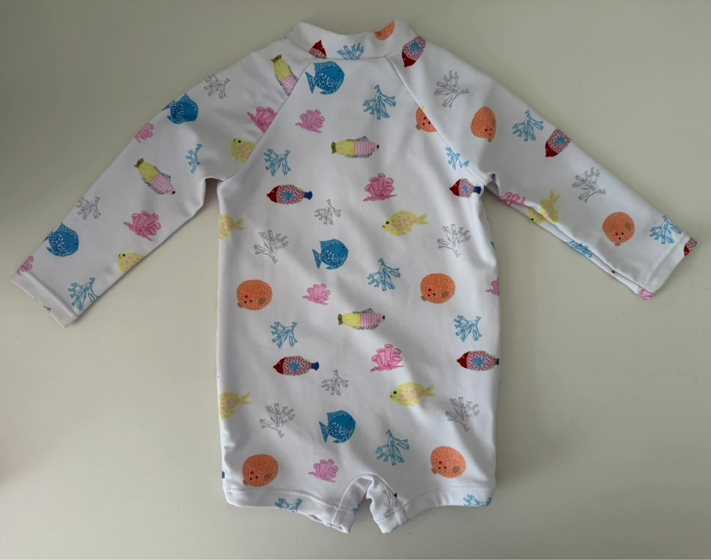 Little Earthling Rash Guard Swimsuit 6-9M Fish Print - photo 2