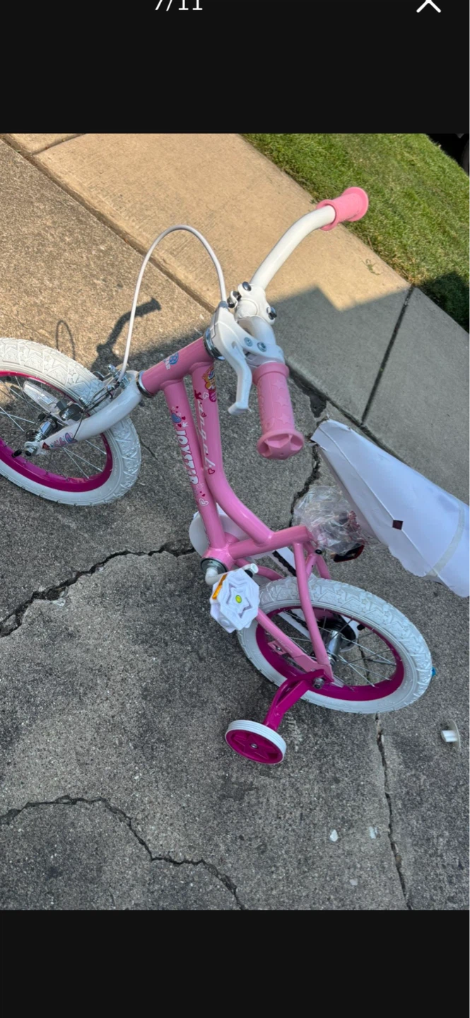Pink 14" Bicycle With Training Wheels