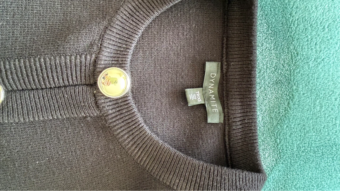 Dynamite Black Knit Dress with Button Detail - photo 3
