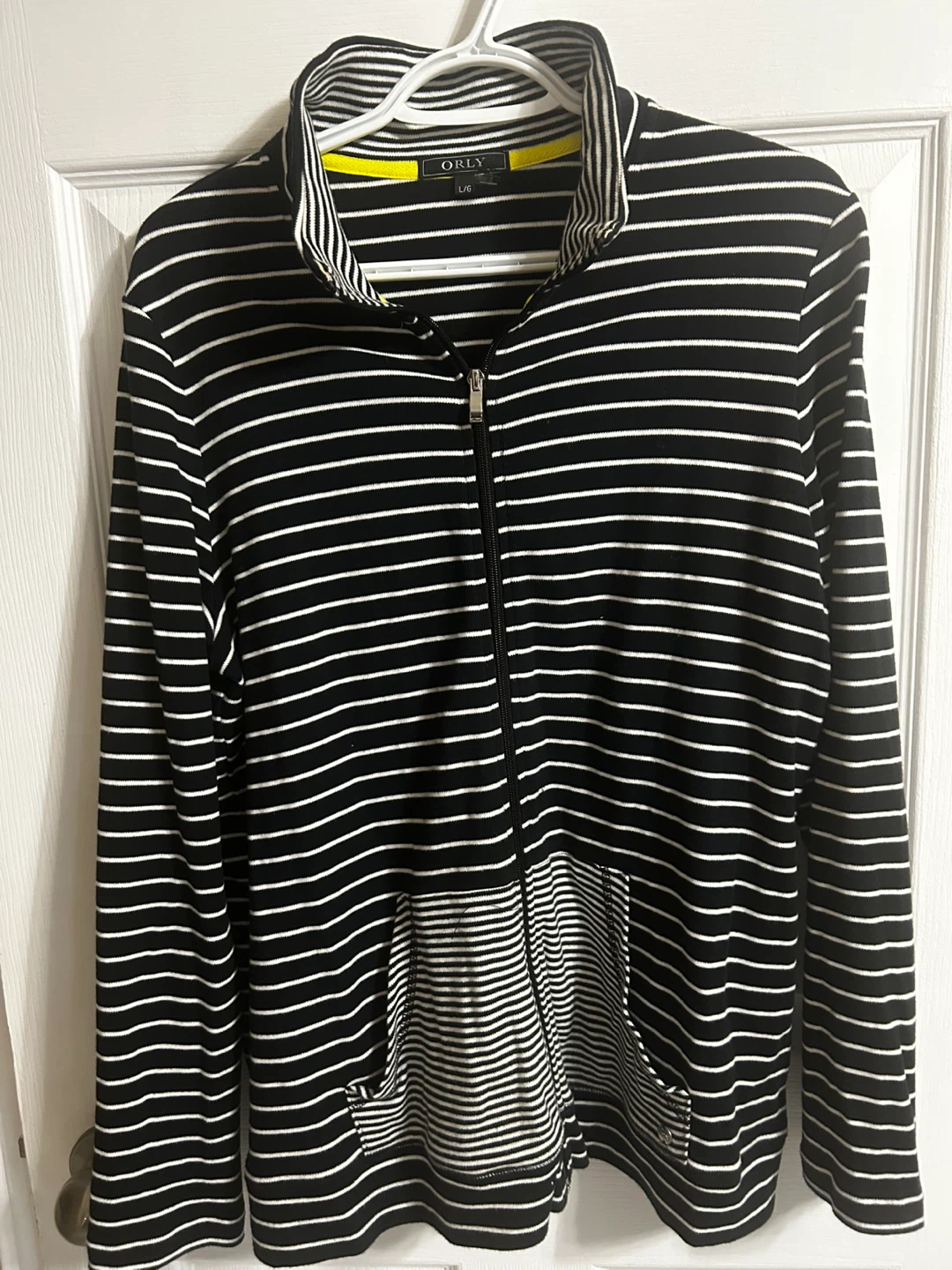 ORLY Striped Zip-Up Jacket L/G