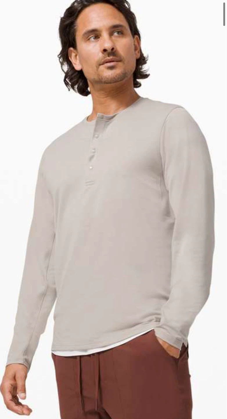 Lululemon Reinstate Long Sleeve Henley - Heathered Riverstone - photo 2