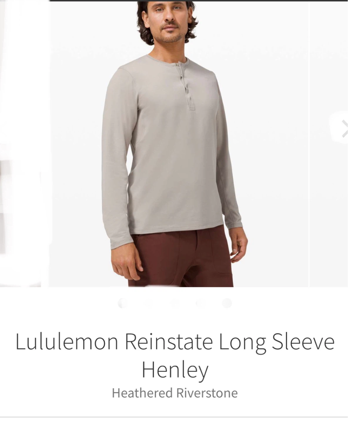 Lululemon Reinstate Long Sleeve Henley - Heathered Riverstone