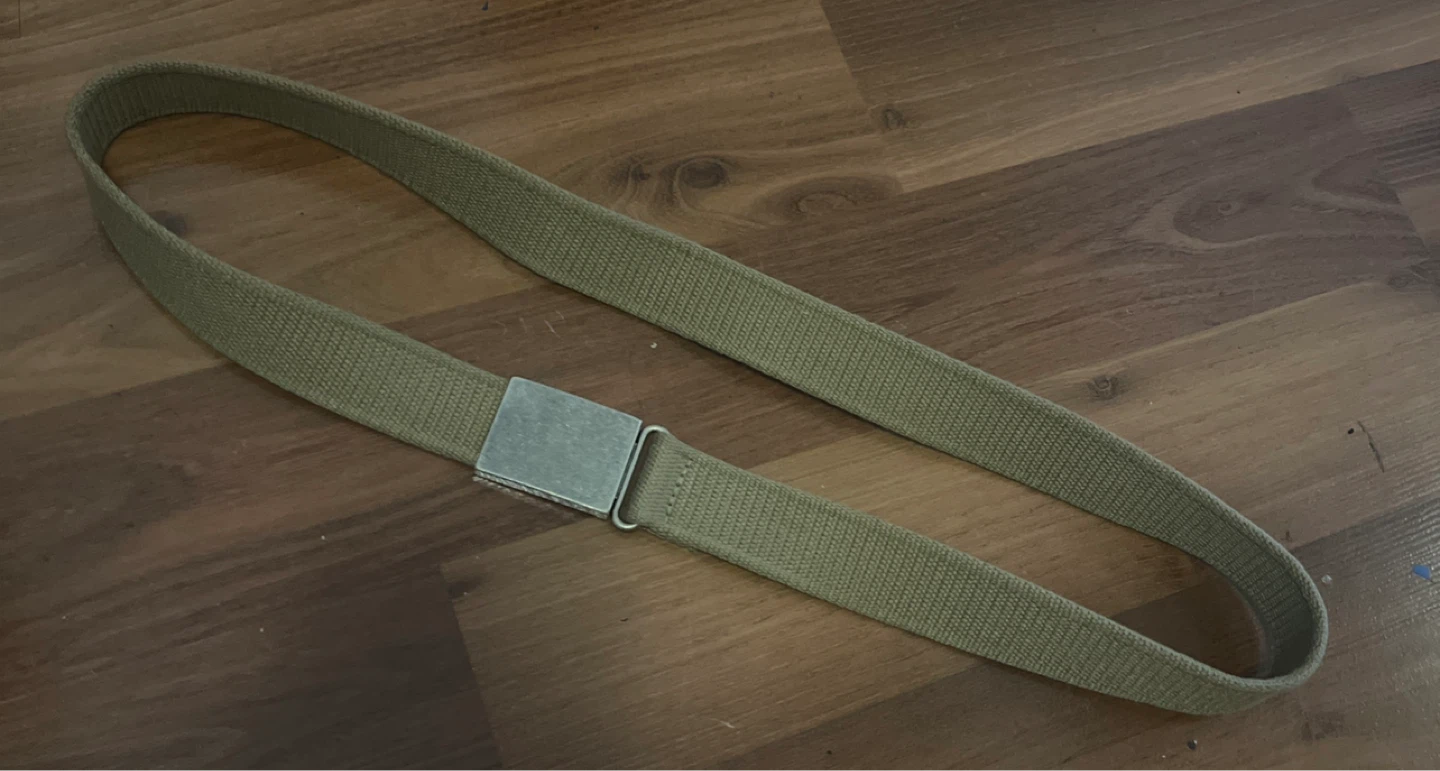 Canvas Web Belt with Silver Buckle