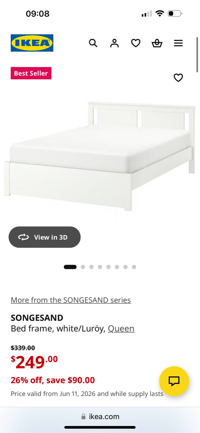 IKEA White Queen Bed Frame with Slats-like 🆕 - photo 2