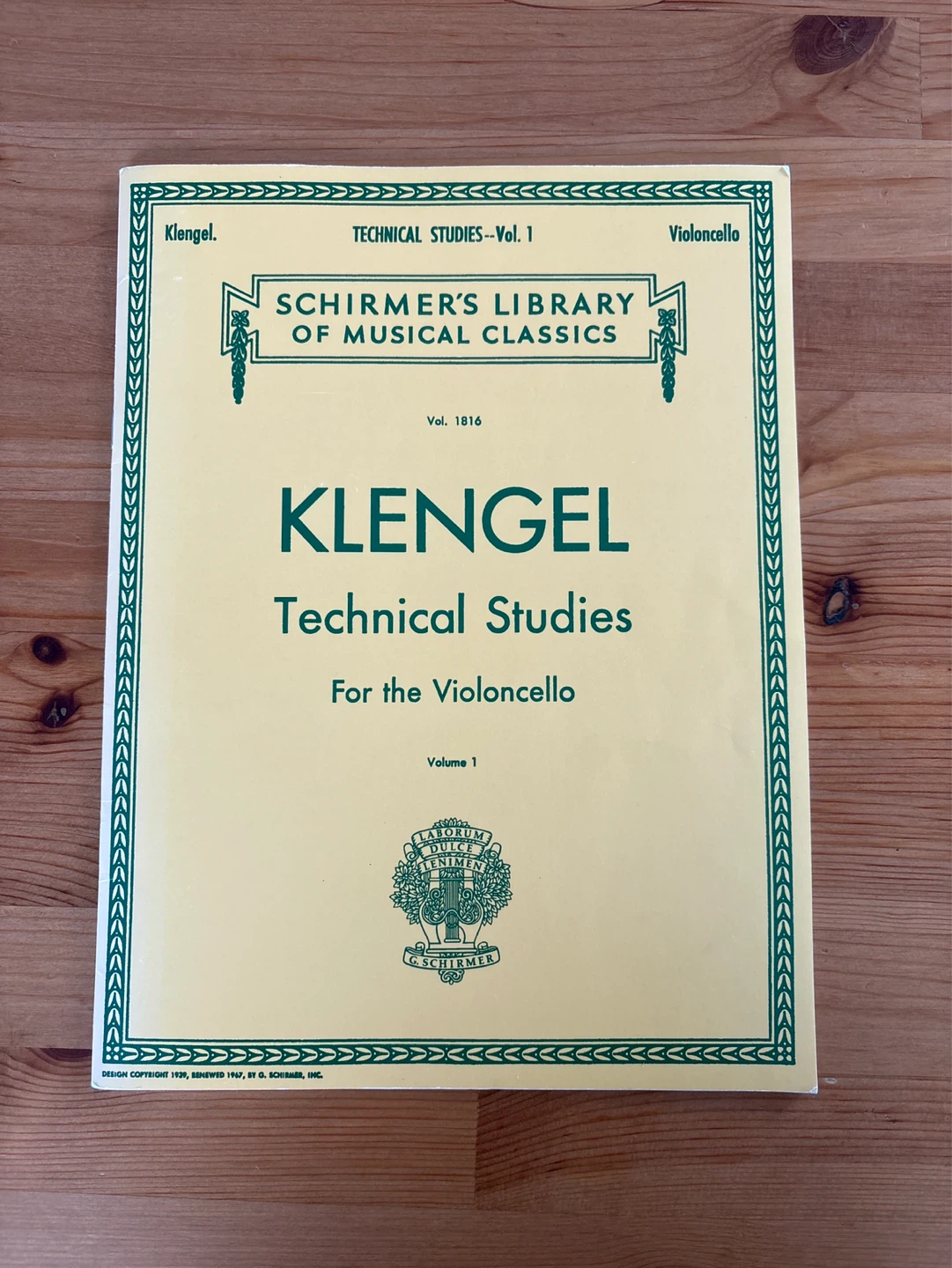 Klengel Technical Studies for the Violoncello, Vol. 1