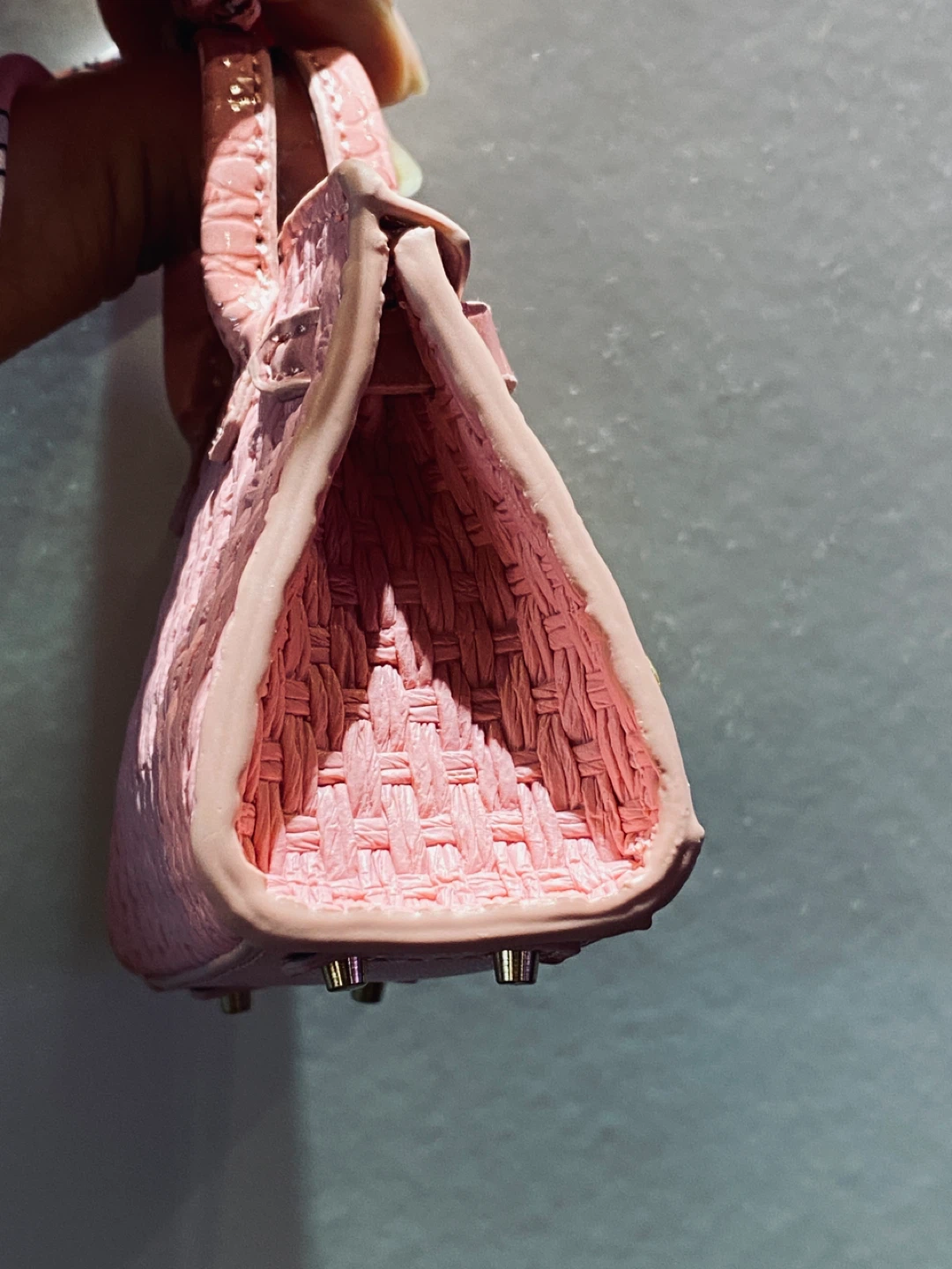 Pink Woven Bag Charm with Window Detail - photo 2