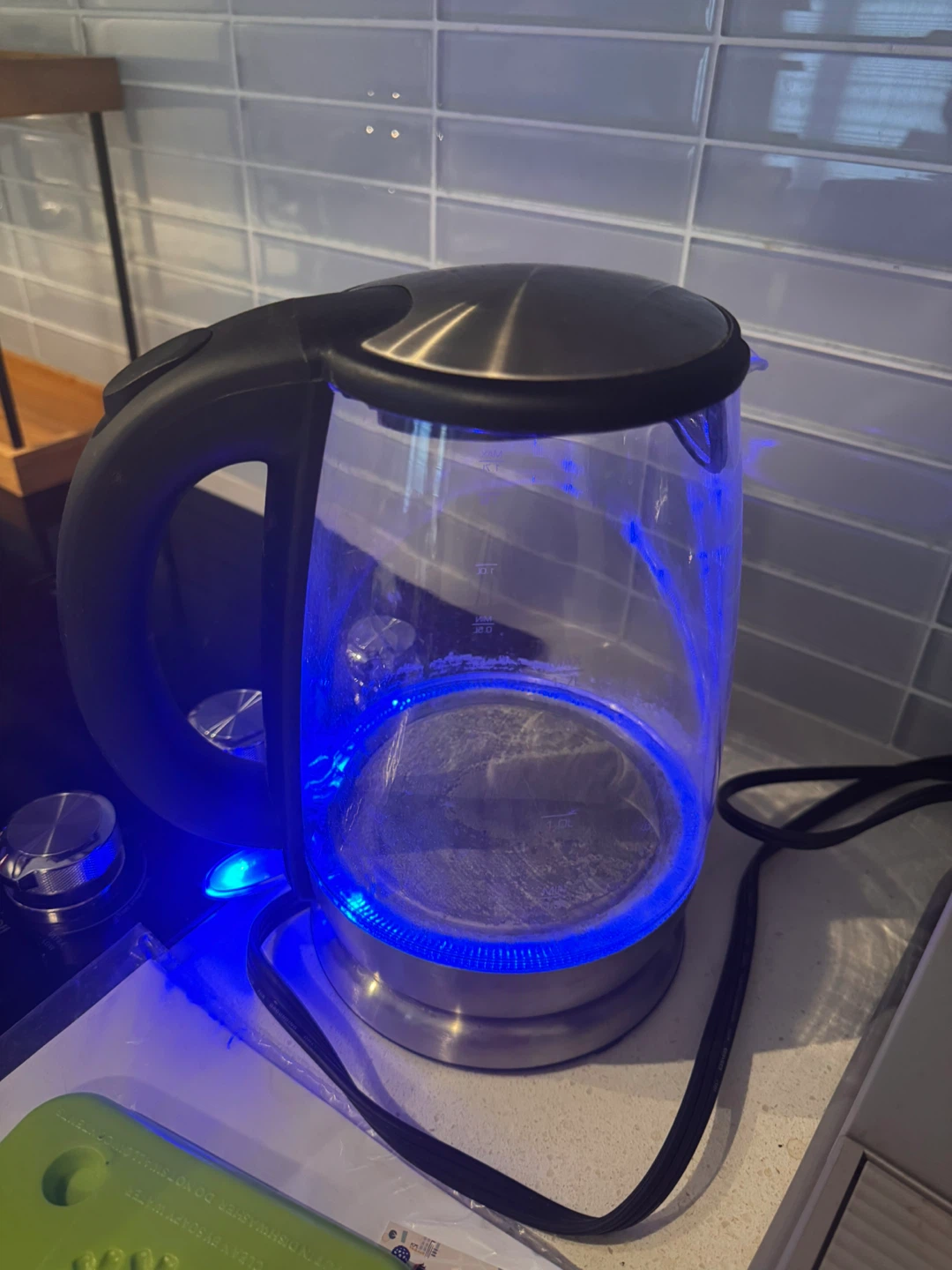 Glass Electric Kettle with Blue LED Light - photo 2
