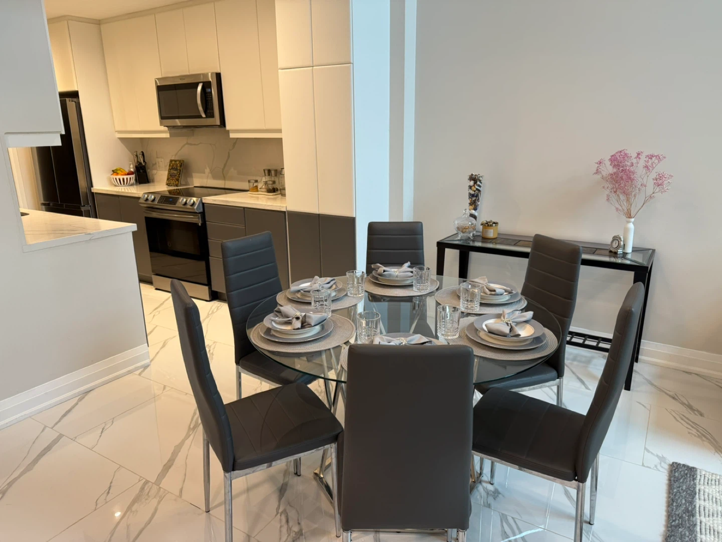 Glass Dining Table Set with 6 Chairs - photo 3