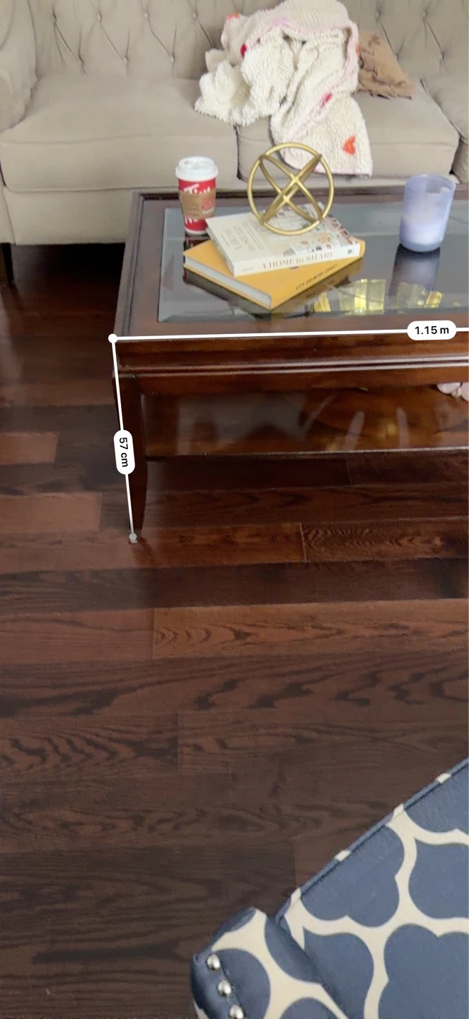 Wooden Coffee Table with Glass Top - photo 3