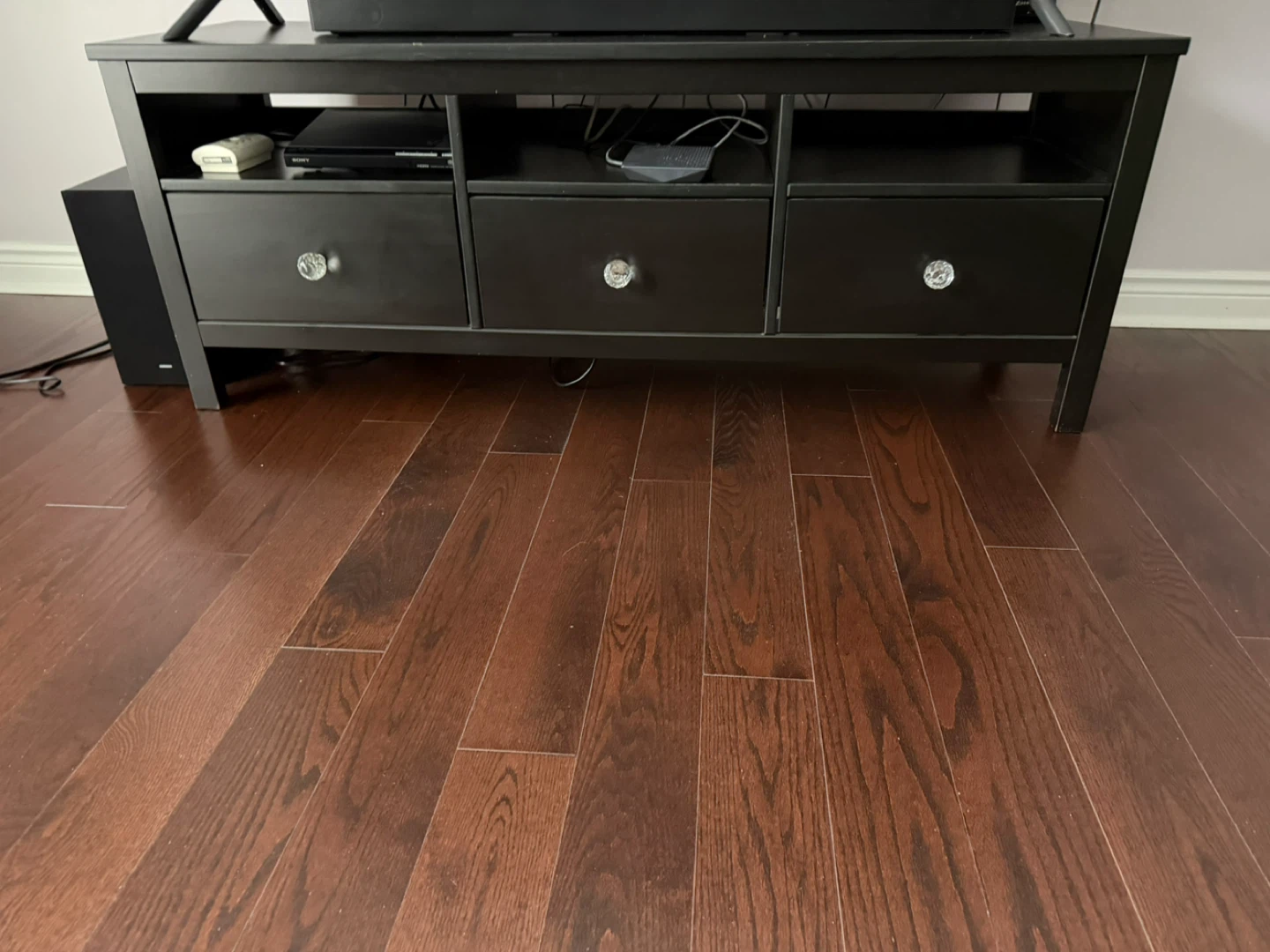 Black TV Stand with Drawers