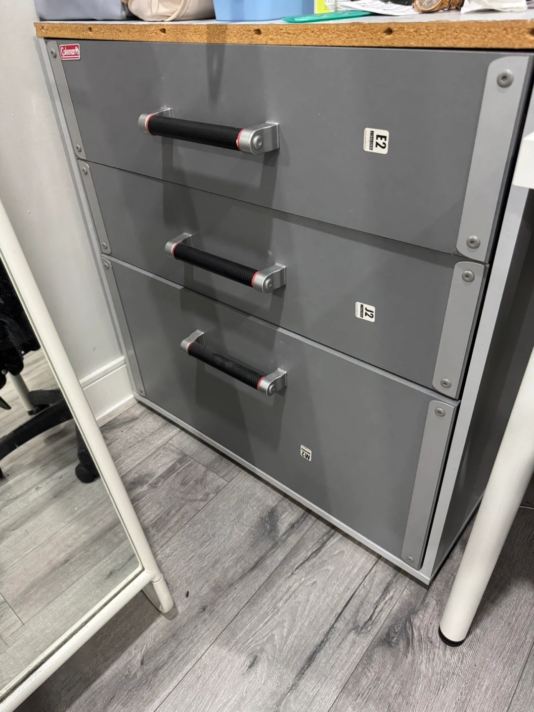 3-Drawer heavy wooden dresser