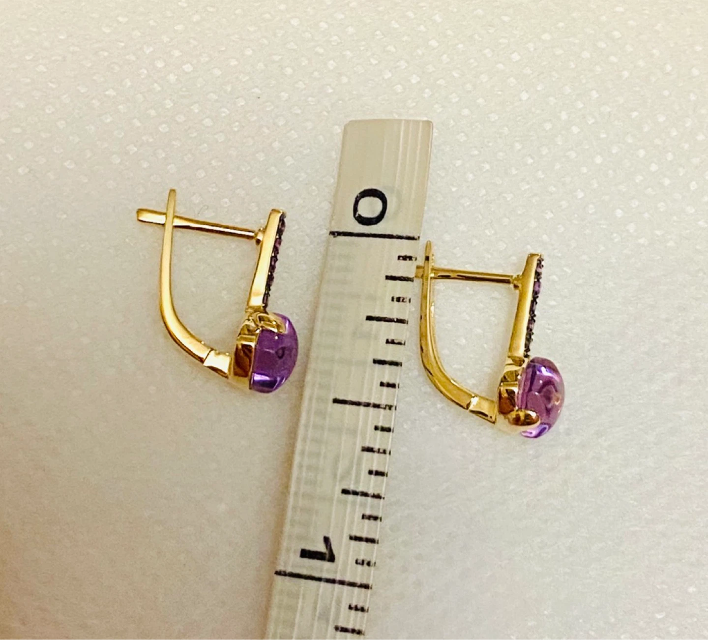 14K Rose Gold Amethyst Earrings. Yellow gold - photo 5