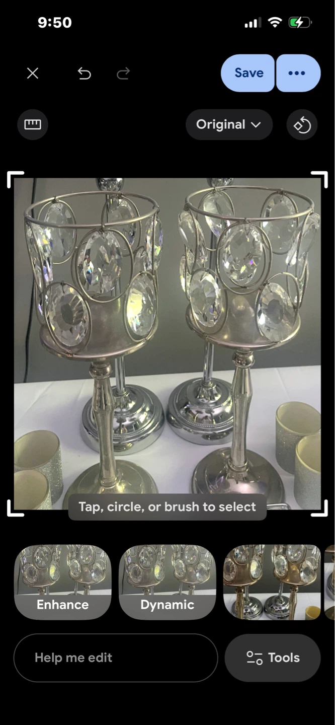 Crystal & Silver Candlesticks (Set of 2)