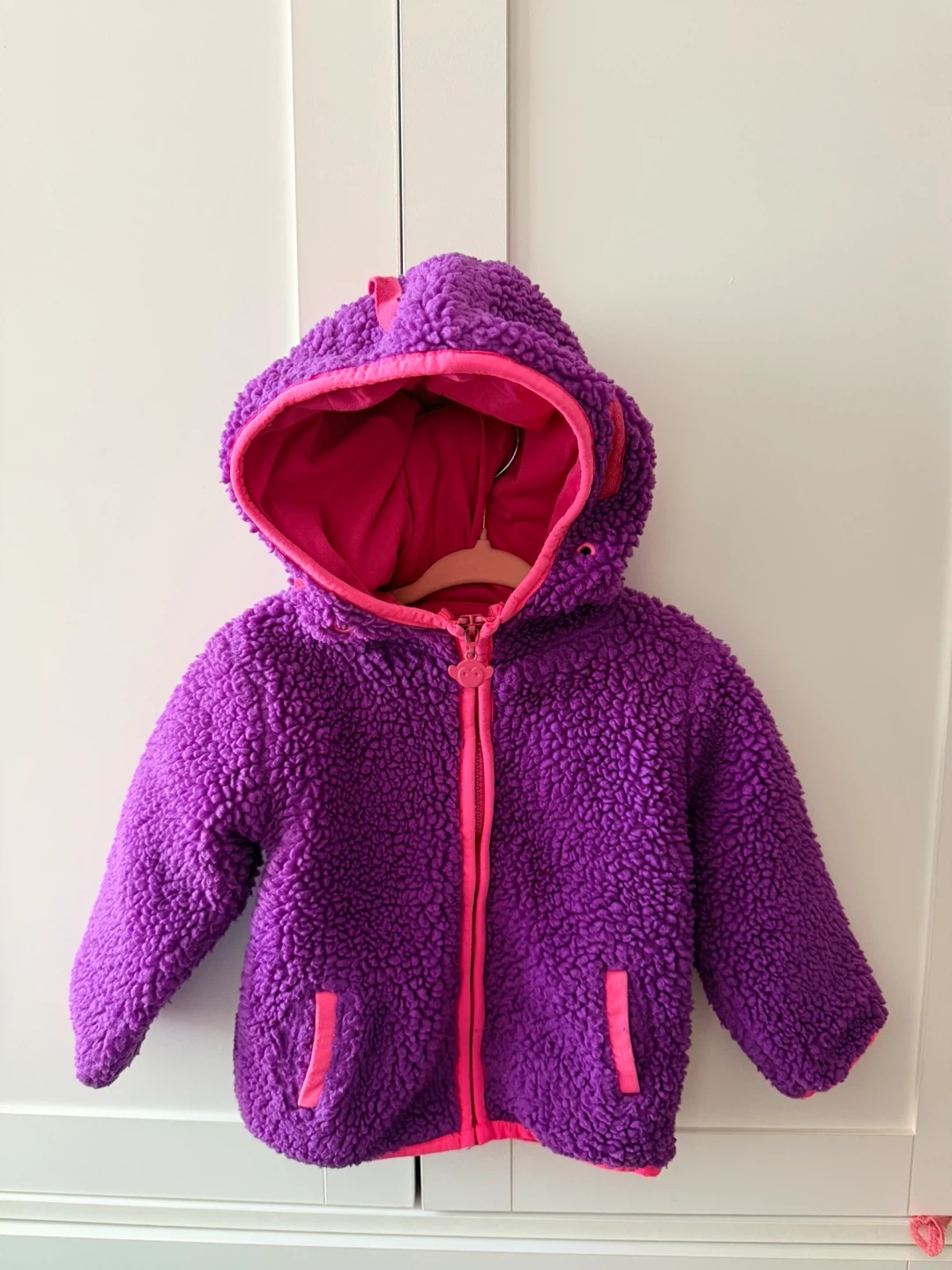 Purple Fleece Jacket with Pink Trim