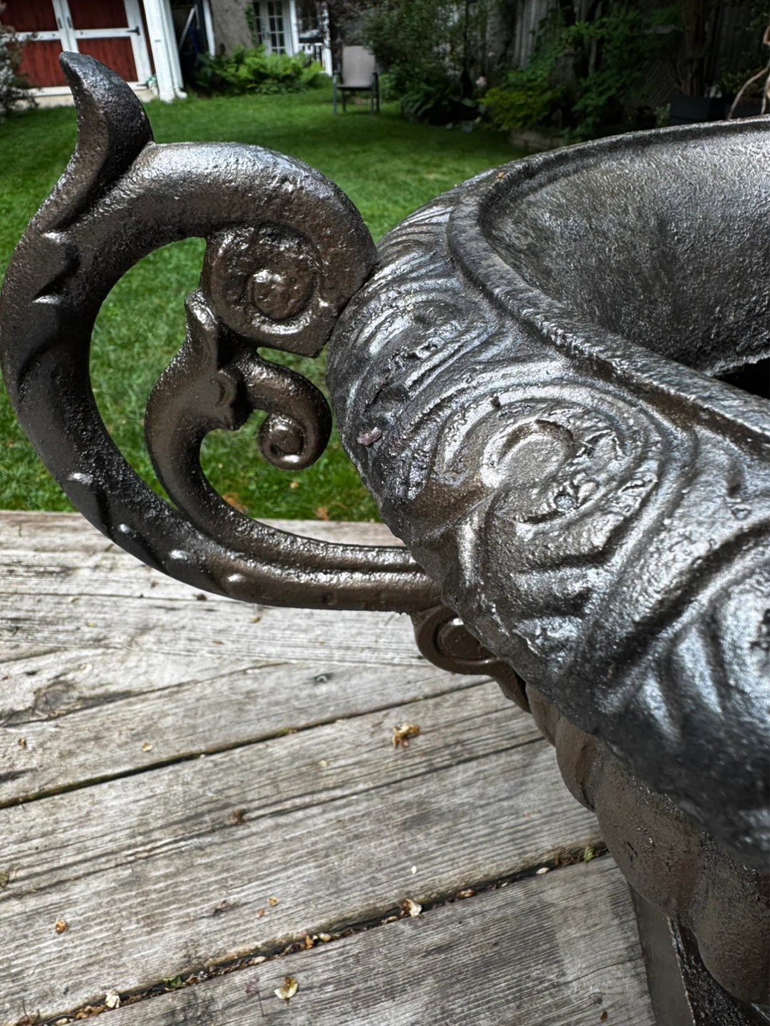 2 Cast Iron Urn Planters - photo 3