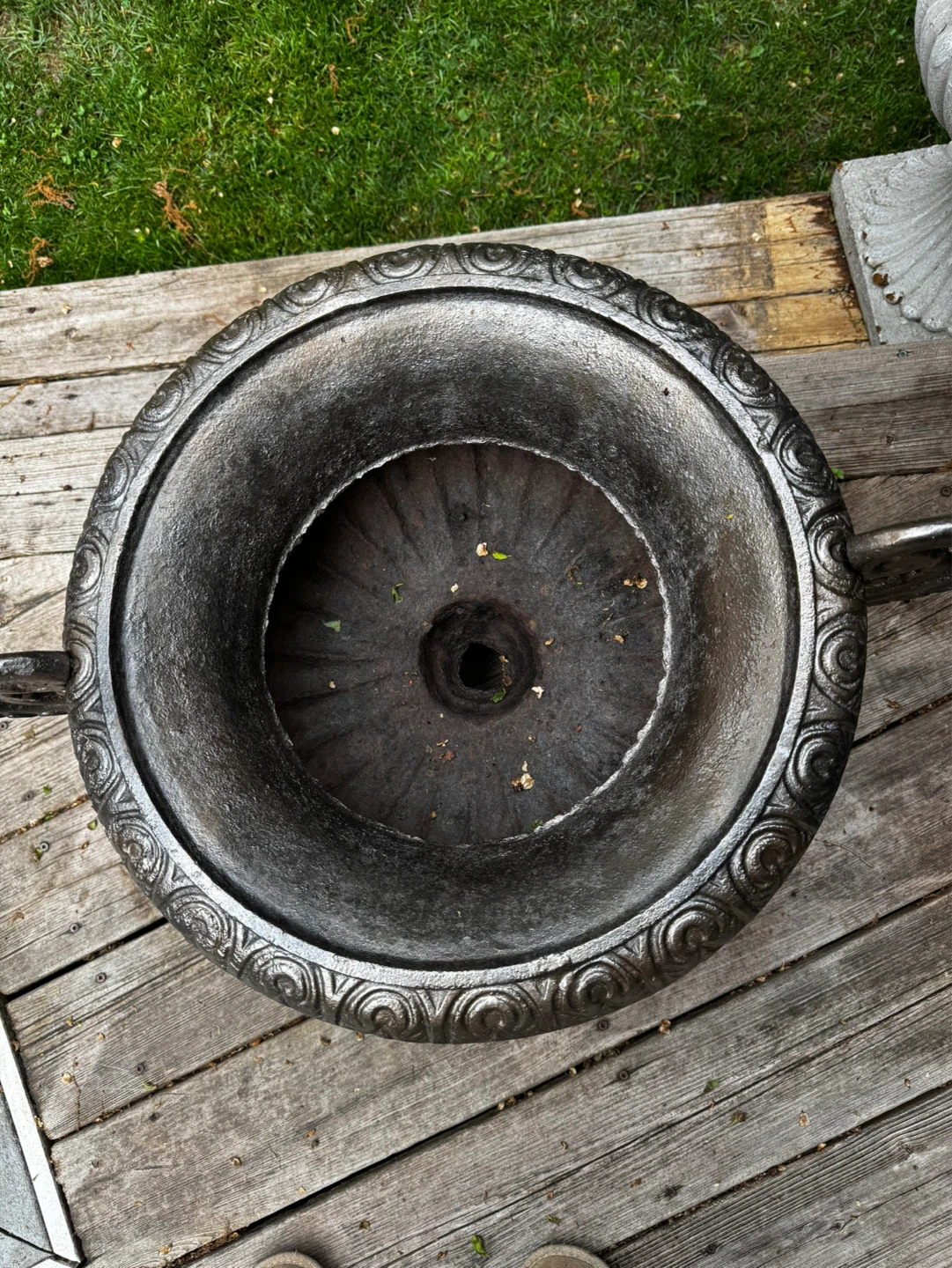 2 Cast Iron Urn Planters - photo 4