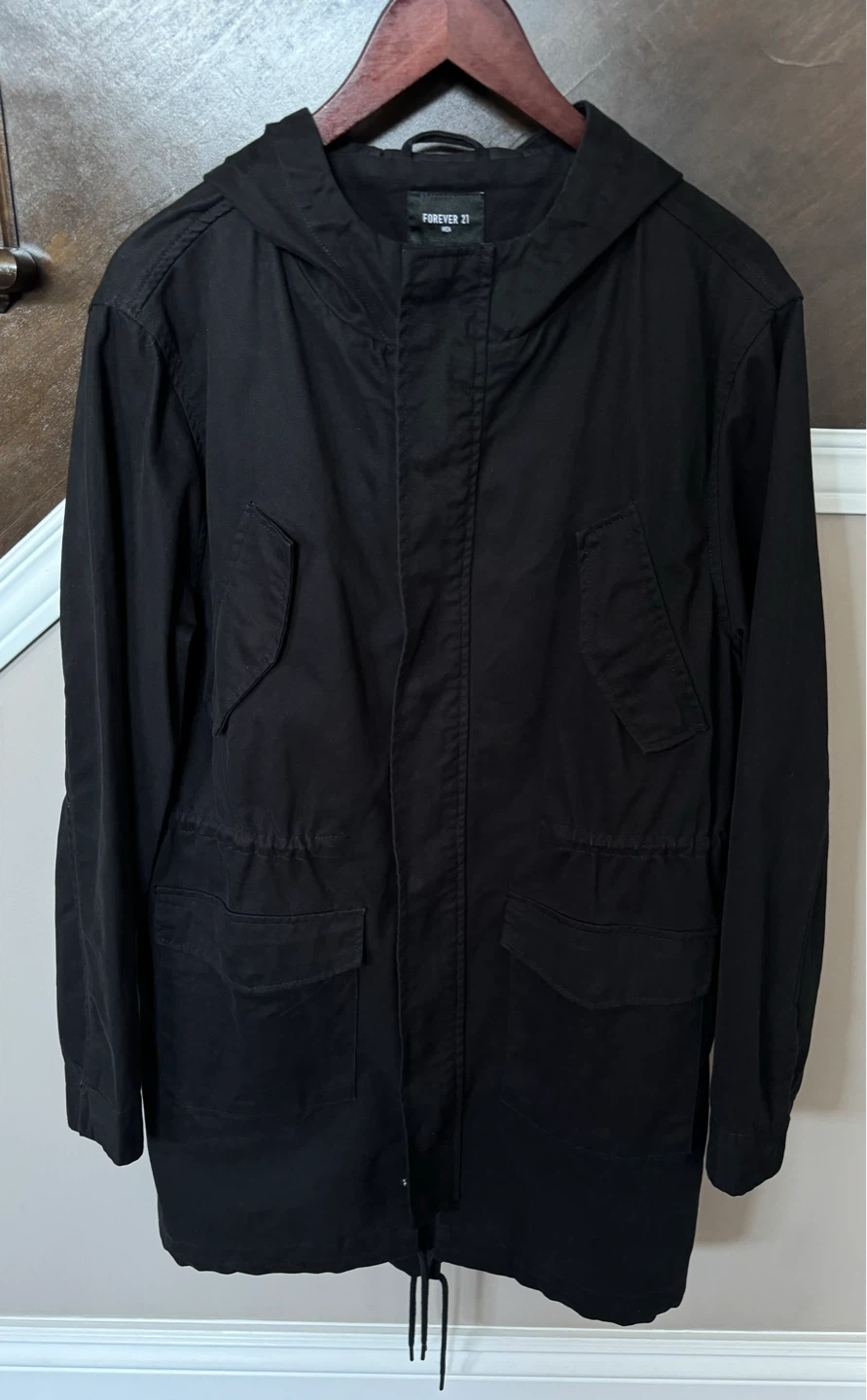 Forever 21 Long Black Parka