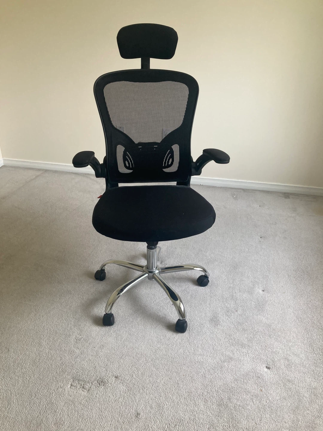 Black Mesh Office Chair with Headrest - photo 2