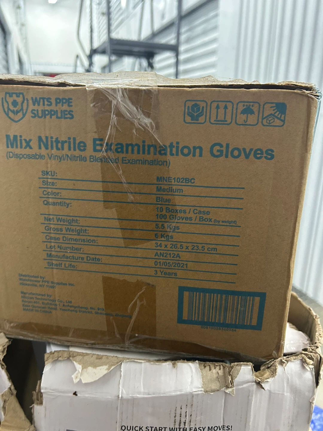 WTS PPE Supplies Mix Nitrile Examination Gloves - Medium, Blue - photo 3