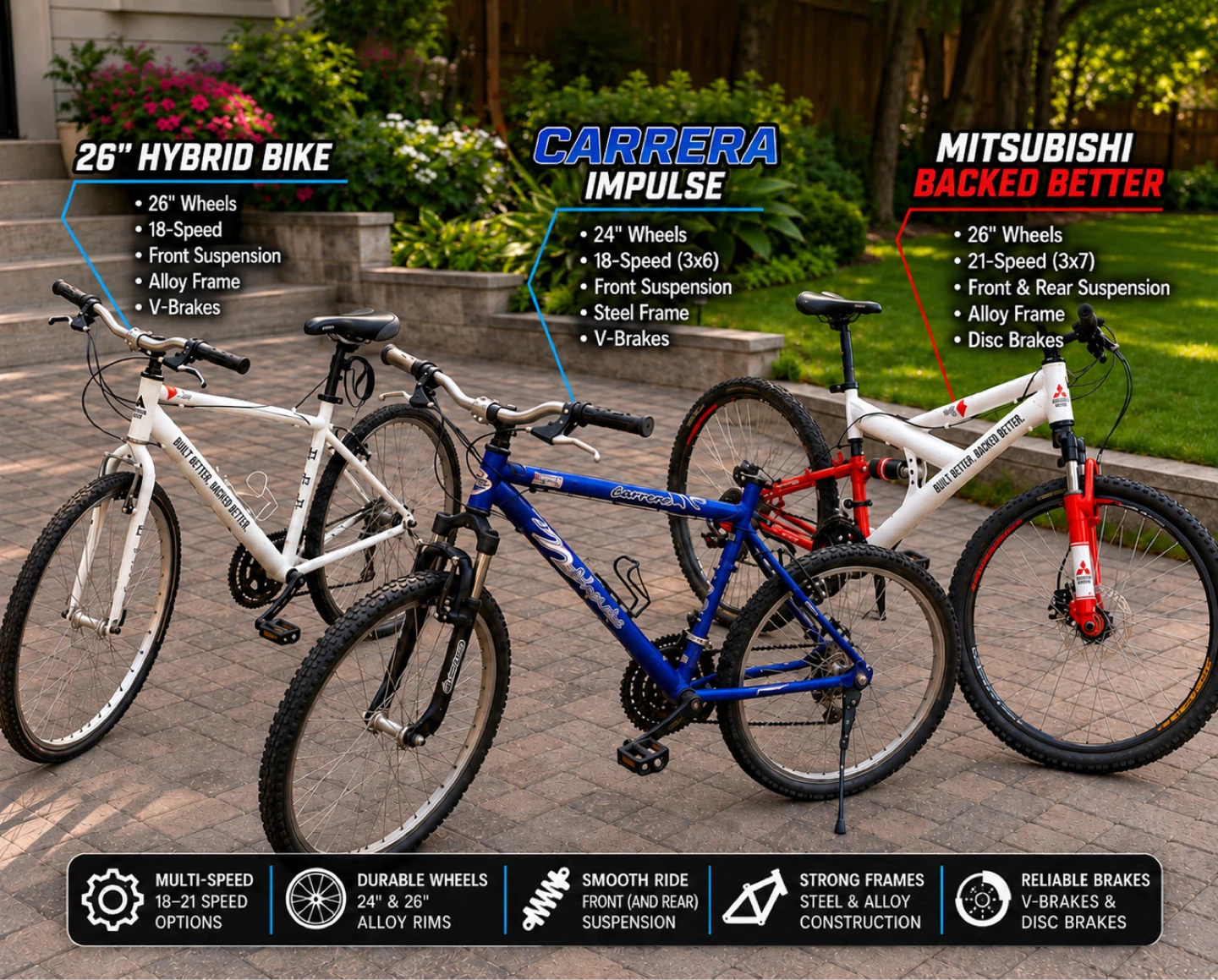 3 BIKES including Mitsubishi Bike motors brand!