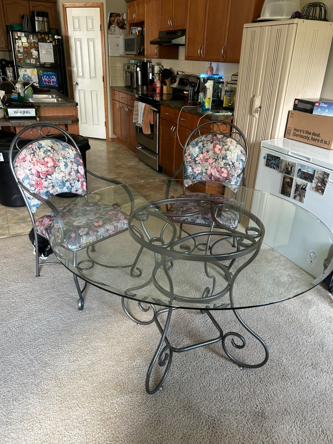 Glass Top Bistro Table and 4 Chairs Set