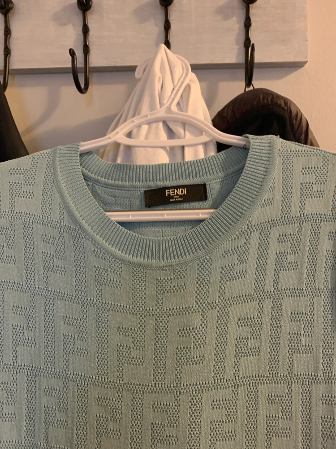 Fendi Light Blue FF Monogram Knit Dress