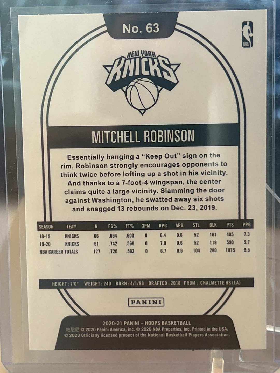 2020-21 Donruss & NBA Hoops Mitchell Robinson Basketball Cards - photo 5
