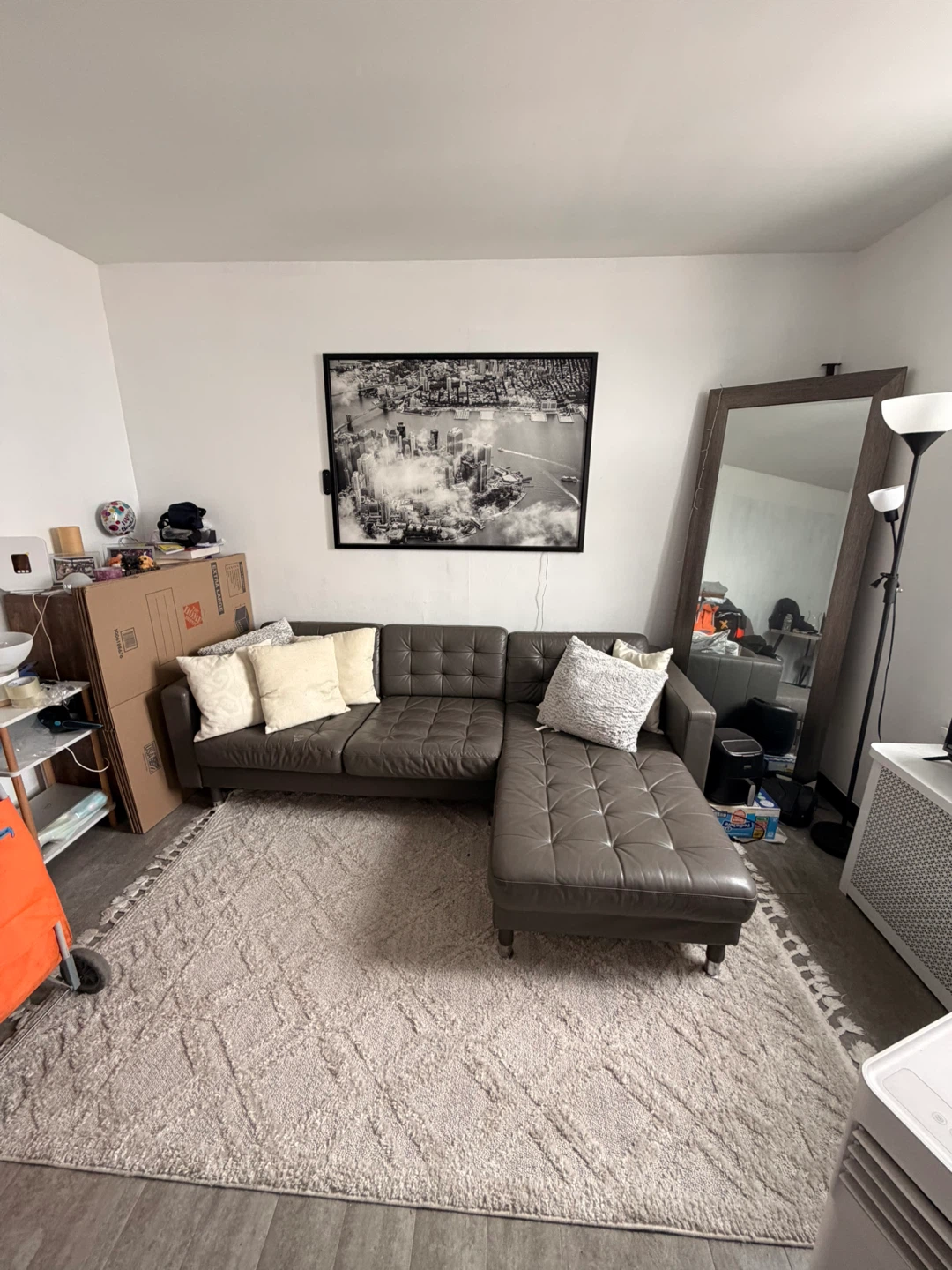 Grey Tufted Sectional Sofa with Chaise - photo 3