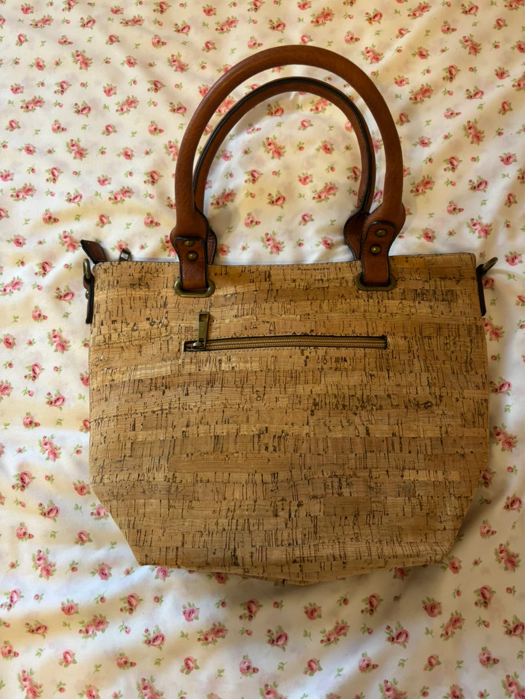Cork and Faux Leather Purse