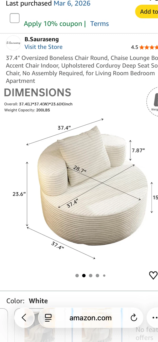 White round accent chair - photo 4